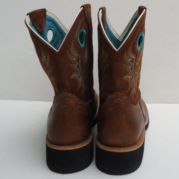 SIZE 7 B. Ariat FatBaby Brown Leather Boots Women's. - Picture 5 of 16